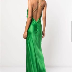 Michelle Mason Ruffle Bias Cut Silk Gown